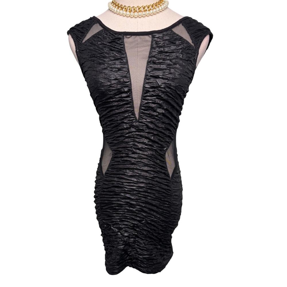Easel vintage Y2K/90s black ruched and mesh going out dress size XS/S